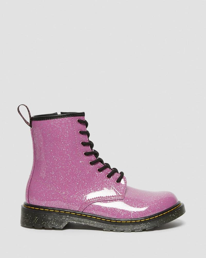 Kids' Dr Martens Youth 1460 Glitter Lace Up Boots Pink | AU 708UZG